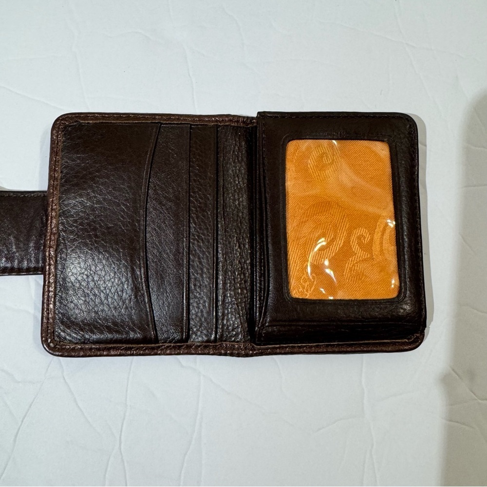 Brighton Dark Brown Crocodile-Embossed Leather Wallet - Picture 5 of 9
